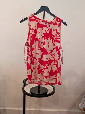 Vince Camuto Summer Swirl Sleeveless Top • Cayenne Red • Size L